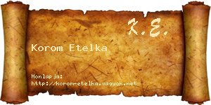 Korom Etelka névjegykártya